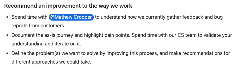 Starter project brief — recommend an improvement to the way we work